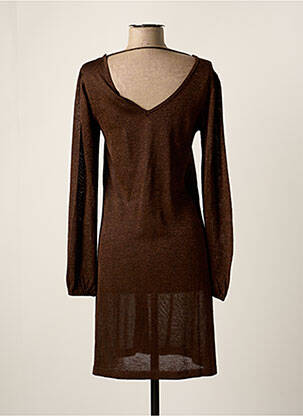 Robe mi-longue manches longues manches longues marron CREA CONCEPT femme
