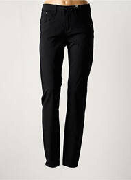Pantalon slim tissage popeline taille haute noir CREAM femme