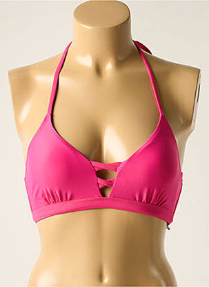 Haut de maillot de bain stretch haut triangles rose LE BAIN PAR MOLLY BRACKEN femme