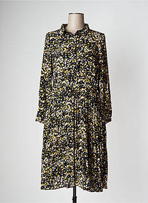 Robe mi-longue coupe fluide manches longues noir MOLLY BRACKEN femme