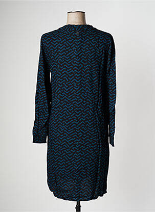 Robe mi-longue manches longues manches longues bleu LOLA ESPELETA femme