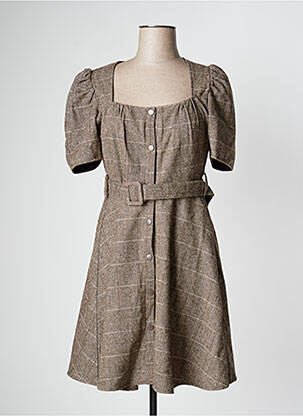 Robe courte manches courtes manches courtes marron MOLLY BRACKEN femme