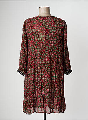 Robe courte manches 3/4 manches 3/4 marron CREAM femme