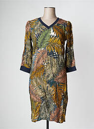 Robe mi-longue manches 3/4 manches 3/4 vert GEISHA femme