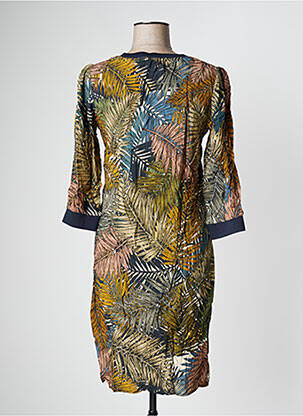 Robe mi-longue manches 3/4 manches 3/4 vert GEISHA femme
