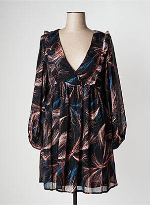 Robe courte manches longues manches longues noir MOLLY BRACKEN femme