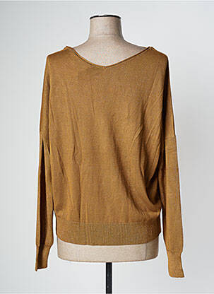 Gilet manches longues resserrée sur le bas marron EVA KAYAN femme