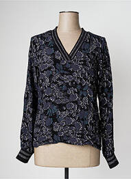 Blouse imprimé fantaisie manches longues bleu GARCIA femme