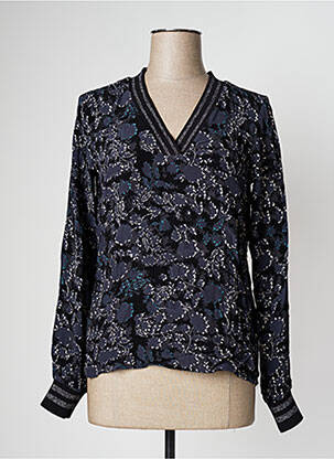 Blouse imprimé fantaisie manches longues bleu GARCIA femme