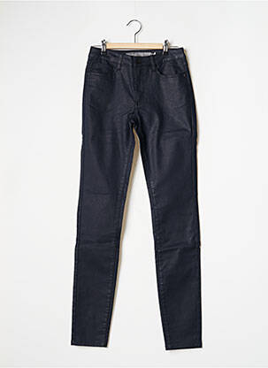 Pantalon slim tissage enduit taille normale bleu GEISHA femme