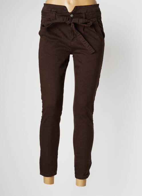 Pantalon 7/8 marron R.DISPLAY pour femme