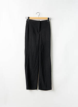 Pantalon droit fermeture zippée sous rabat avec crochet taille haute noir VILA femme