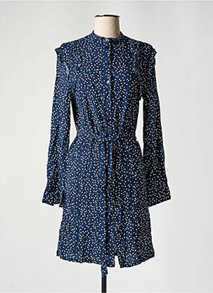 Robe mi-longue manches longues manches longues bleu CLOUDS OF FASHION femme