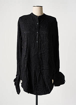 Tunique manches longues fermeture boutonnée sur le devant noir ASTRID BLACK LABEL femme