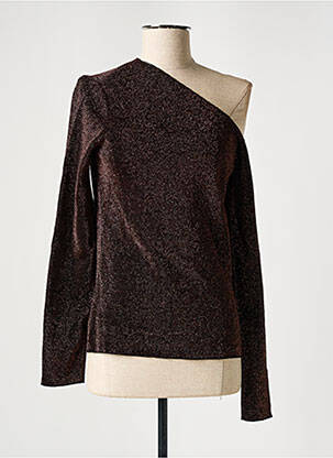 Pull coupe cintrée manches longues marron DEUX. BY ELINE DE MUNCK femme
