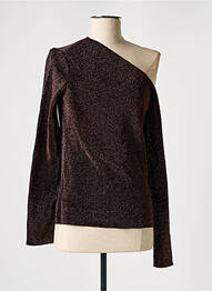 Pull coupe cintrée manches longues marron DEUX. BY ELINE DE MUNCK femme
