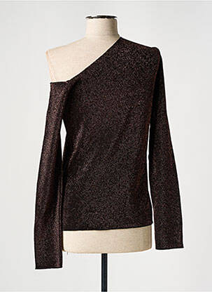 Pull coupe cintrée manches longues marron DEUX. BY ELINE DE MUNCK femme