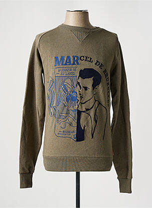 Sweat-shirt broderie manches longues vert LE FABULEUX MARCEL DE BRUXELLES homme