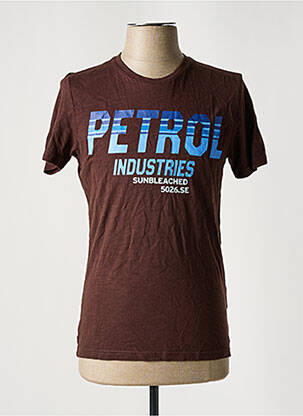 T-shirt coupe droite manches courtes marron PETROL INDUSTRIES homme
