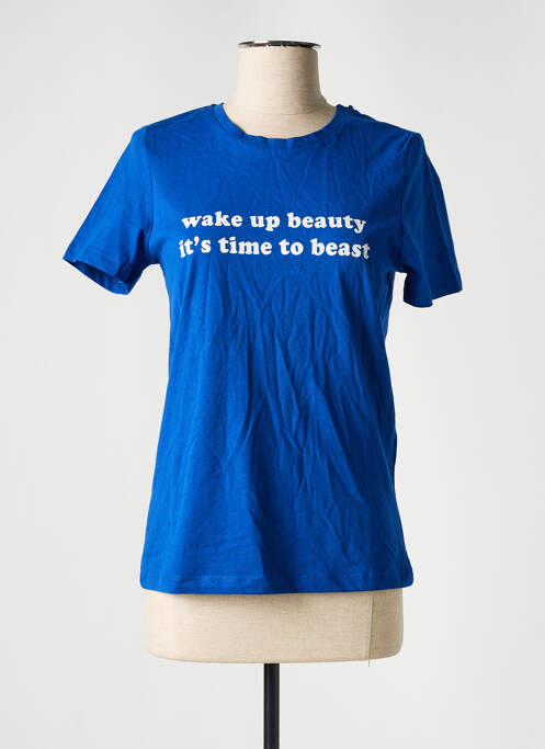 T-shirt coupe droite manches courtes bleu ONLY femme