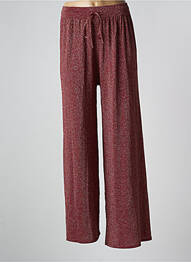 Pantalon large taille haute taille haute rouge MANGO femme