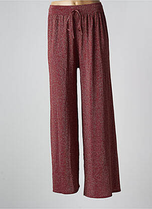 Pantalon large taille haute taille haute rouge MANGO femme