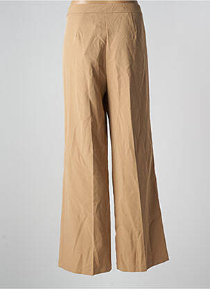 Pantalon large fermeture zippée sous rabat boutonné taille haute beige ONLY femme