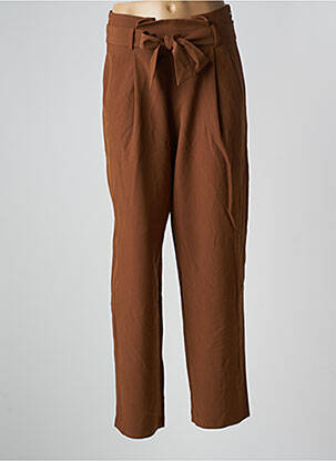 Pantalon droit coupe carotte taille haute marron VERO MODA femme