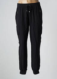 Pantalon droit tissage popeline taille normale noir FRANSA femme