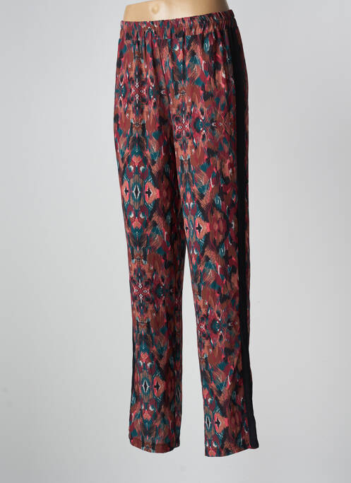 Pantalon droit tissage crêpe taille normale marron DEUX. BY ELINE DE MUNCK femme