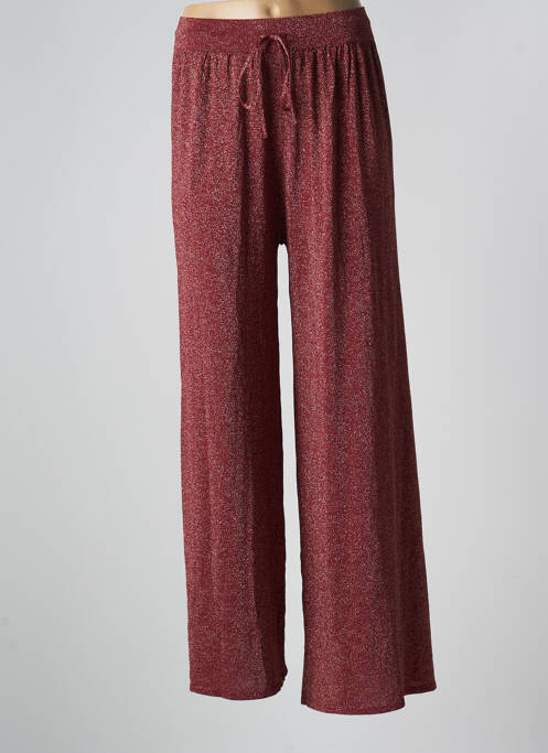 Pantalon large taille haute taille haute rouge MANGO femme