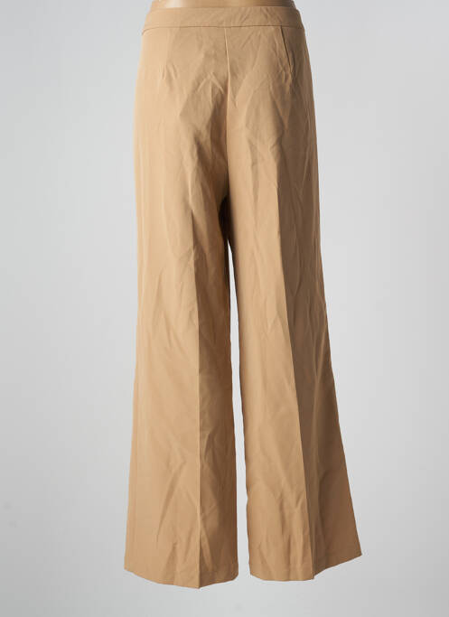 Pantalon large fermeture zippée sous rabat boutonné taille haute beige ONLY femme
