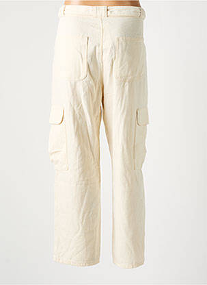 Pantalon cargo coupe droite taille normale beige MANGO femme