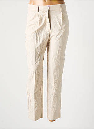 Pantalon chino tissage popeline taille normale beige MANGO femme