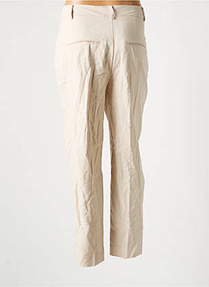Pantalon chino tissage popeline taille normale beige MANGO femme