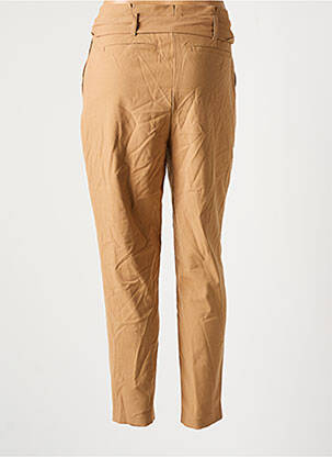Pantalon chino tissage popeline taille haute beige ONLY femme