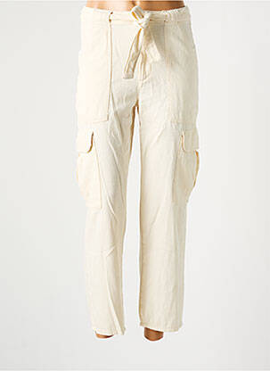 Pantalon cargo coupe droite taille normale beige MANGO femme