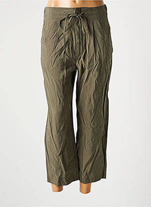 Pantalon 7/8 vert MANGO pour femme