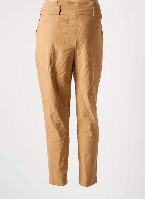 Pantalon chino tissage popeline taille haute beige ONLY femme
