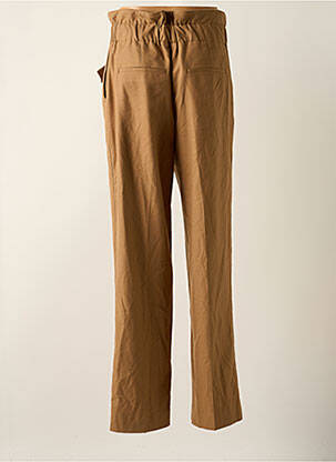 Pantalon droit stretch taille haute marron DEUX. BY ELINE DE MUNCK femme