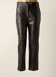 Pantalon chino fermeture zippée sous rabat avec crochet taille normale marron ASTRID BLACK LABEL femme