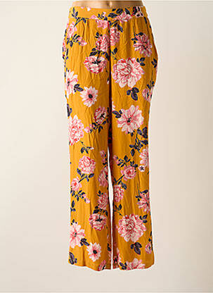 Pantalon droit tissage crêpe taille normale jaune VERO MODA femme