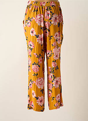 Pantalon droit tissage crêpe taille normale jaune VERO MODA femme