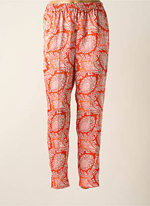 Pantalon droit taille élastique taille normale orange MANGO femme