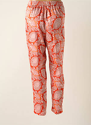 Pantalon droit taille élastique taille normale orange MANGO femme