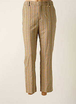 Pantalon chino fermeture zippée sous rabat avec crochet taille haute beige LE FABULEUX MARCEL DE BRUXELLES femme