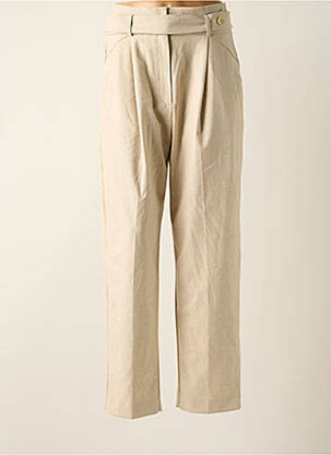 Pantalon large beige MANGO pour femme