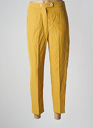 Pantalon 7/8 taille haute taille haute jaune MANGO femme