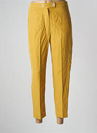 Pantalon 7/8 taille haute taille haute jaune MANGO femme