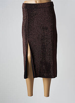 Jupe longue coupe droite marron DEUX. BY ELINE DE MUNCK femme